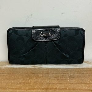 Coach Black Signature C Large Bifold Wallet